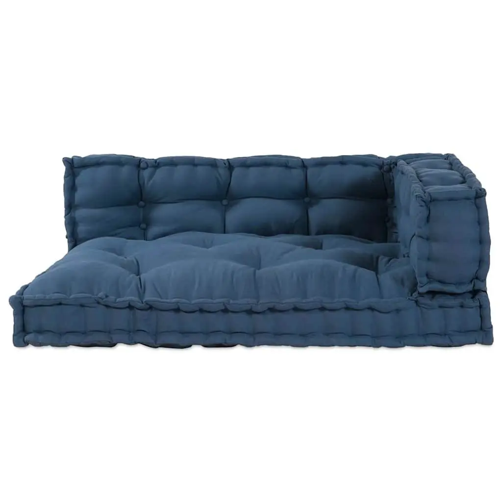 Pallet Sofa Cushion 3 pcs Blue 120 x 80 x 38 cm Modular Seating Foam Fabric