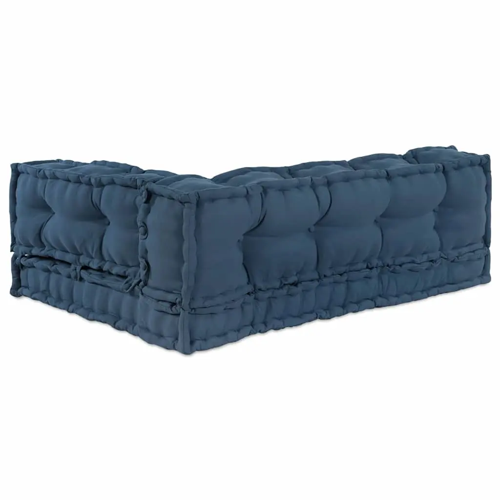 Pallet Sofa Cushion 3 pcs Blue 120 x 80 x 38 cm Modular Seating Foam Fabric