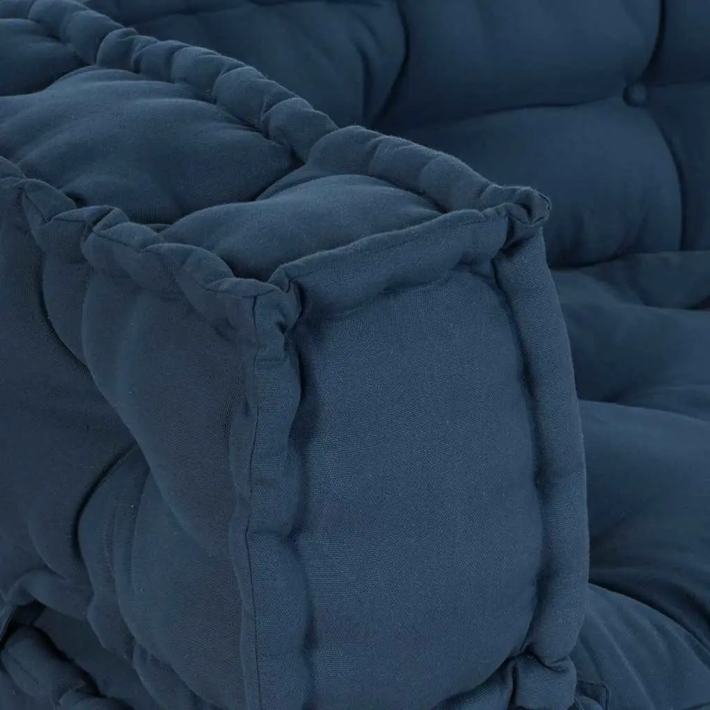 Pallet Sofa Cushion 3 pcs Blue 120 x 80 x 38 cm Modular Seating Foam Fabric