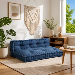 Pallet Sofa Cushion Set: 120 x 80 x 38 cm, Blue