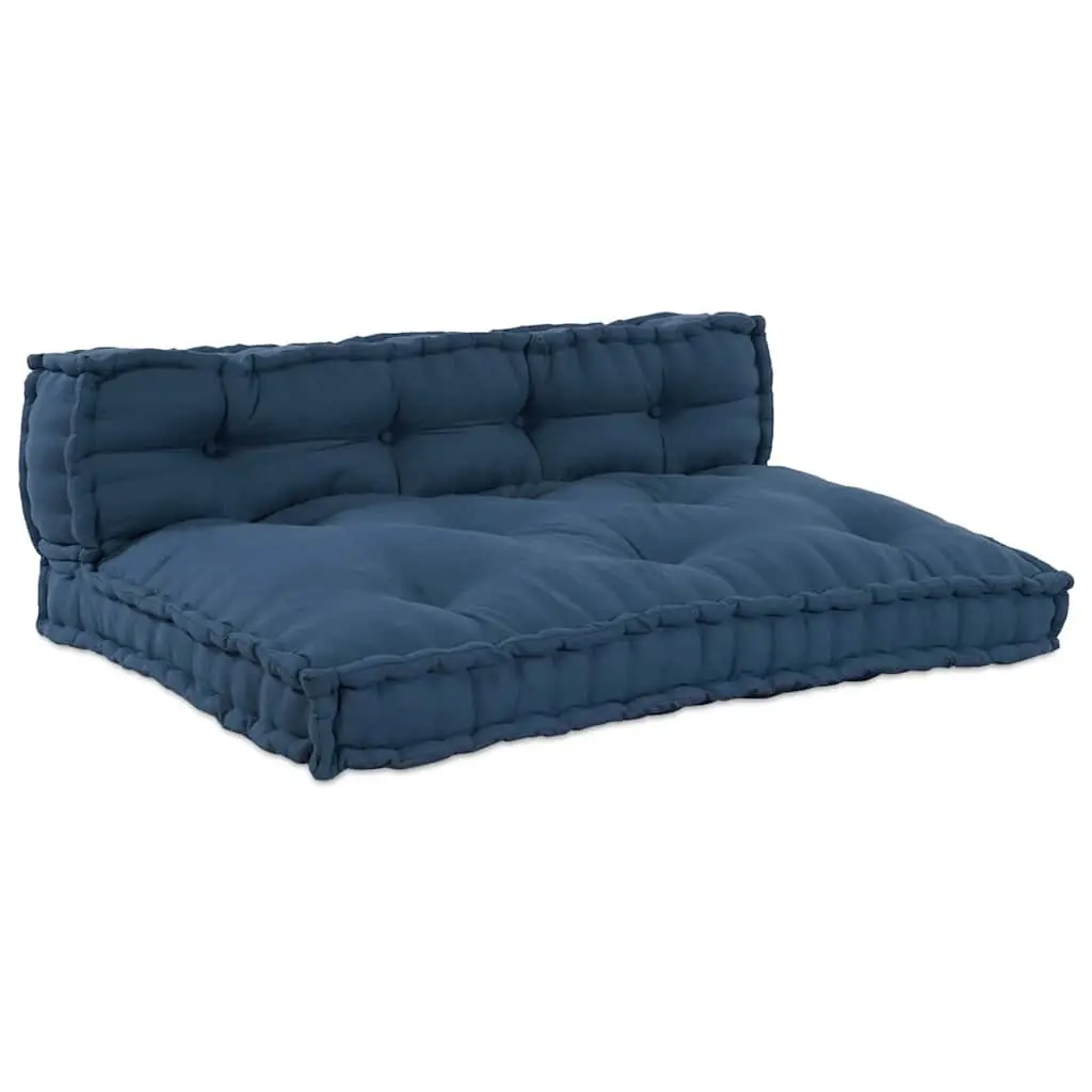Pallet Sofa Cushion 2 pcs Blue 120 x 80 x 38 cm Fabric Indoor Outdoor