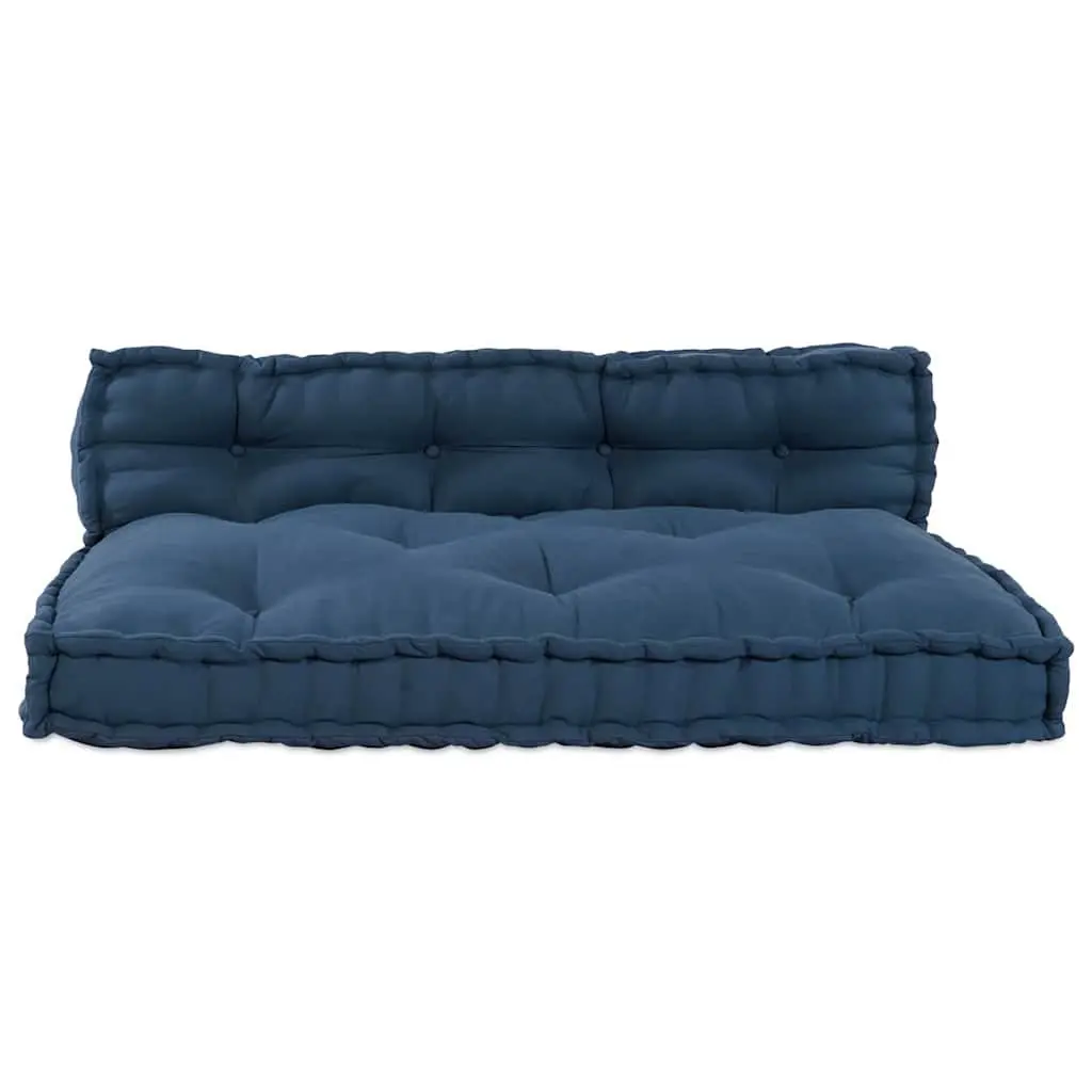 Pallet Sofa Cushion 2 pcs Blue 120 x 80 x 38 cm Fabric Indoor Outdoor