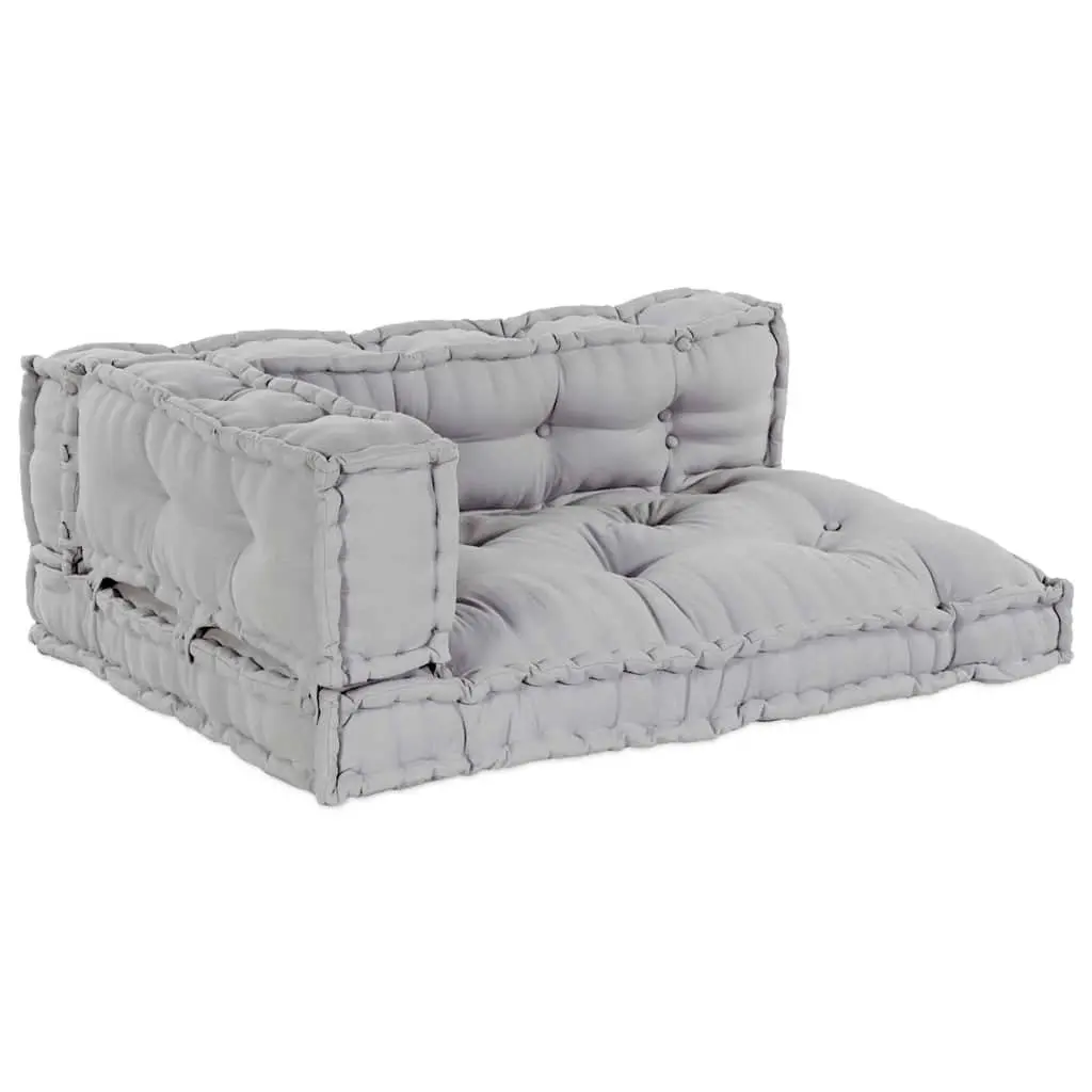 Pallet Sofa Cushion Indoor Outdoor 120 x 80 x 38 cm 3 Pieces Grey Modular Foam Seat Cushions