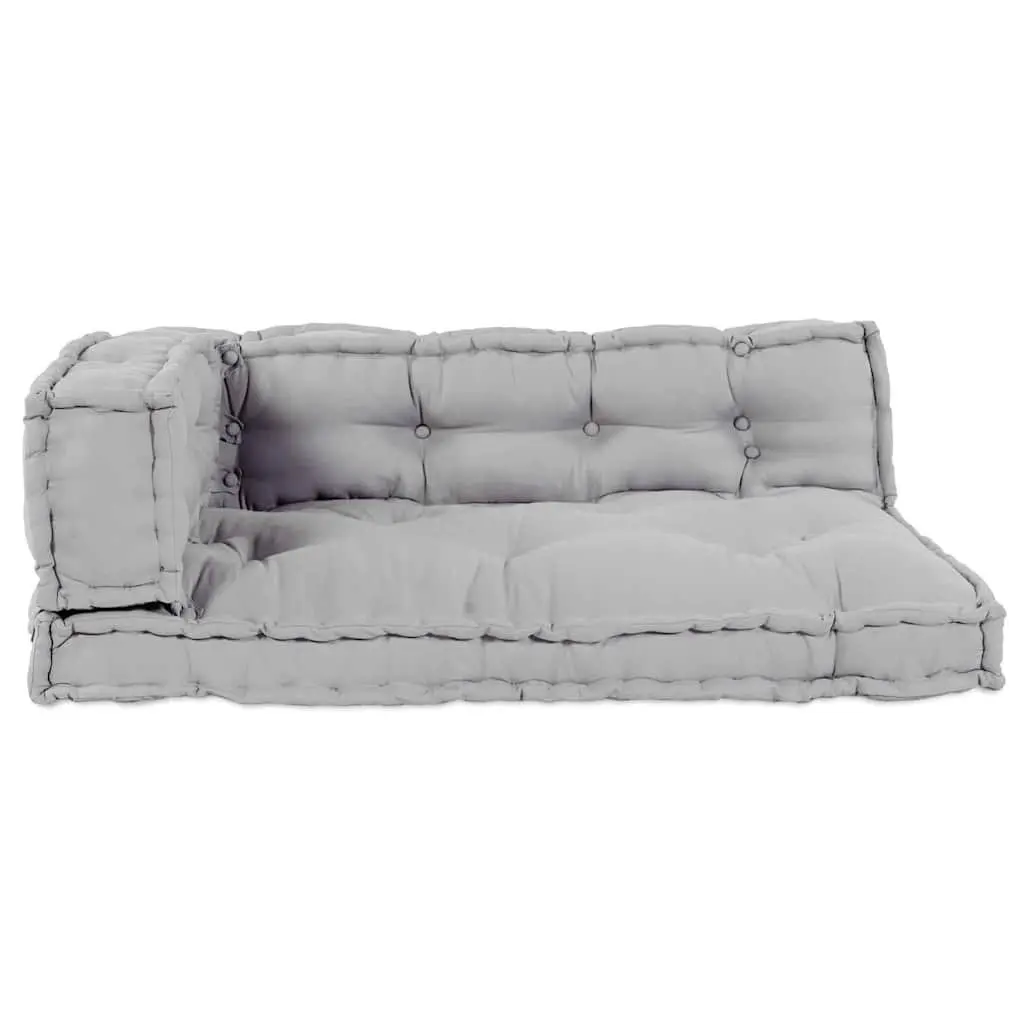 Pallet Sofa Cushion Indoor Outdoor 120 x 80 x 38 cm 3 Pieces Grey Modular Foam Seat Cushions