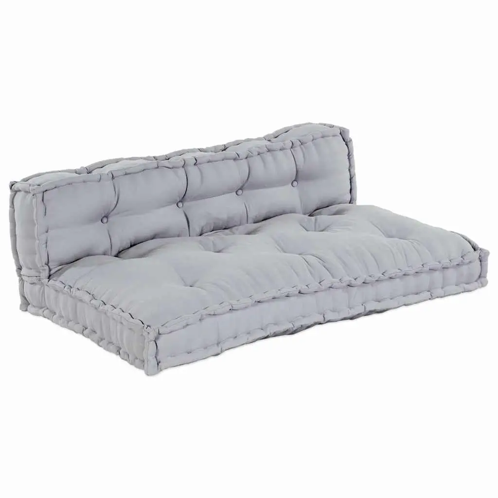 Pallet Sofa Cushion 2 pcs Grey 120x80x38cm Fabric Modular Indoor Outdoor Seating
