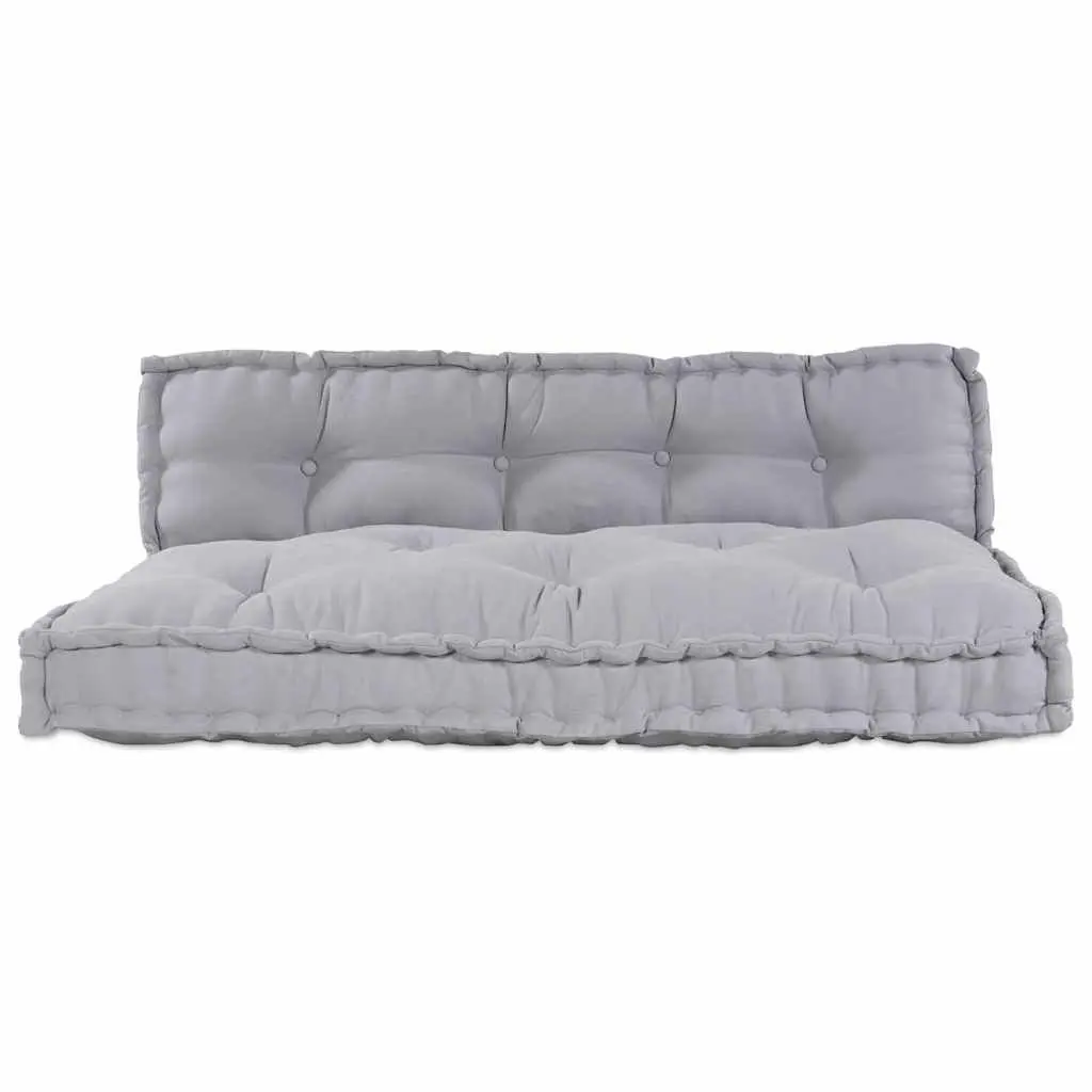 Pallet Sofa Cushion 2 pcs Grey 120x80x38cm Fabric Modular Indoor Outdoor Seating