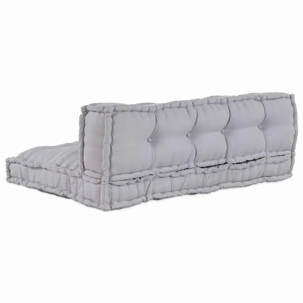 Pallet Sofa Cushion 2 pcs Grey 120x80x38cm Fabric Modular Indoor Outdoor Seating