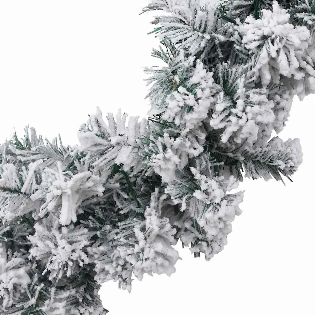 Christmas Garland Green LED Lights 5m Indoor Outdoor Holiday Decoration with Artificial Snow and 75 Warm Lighting Effects