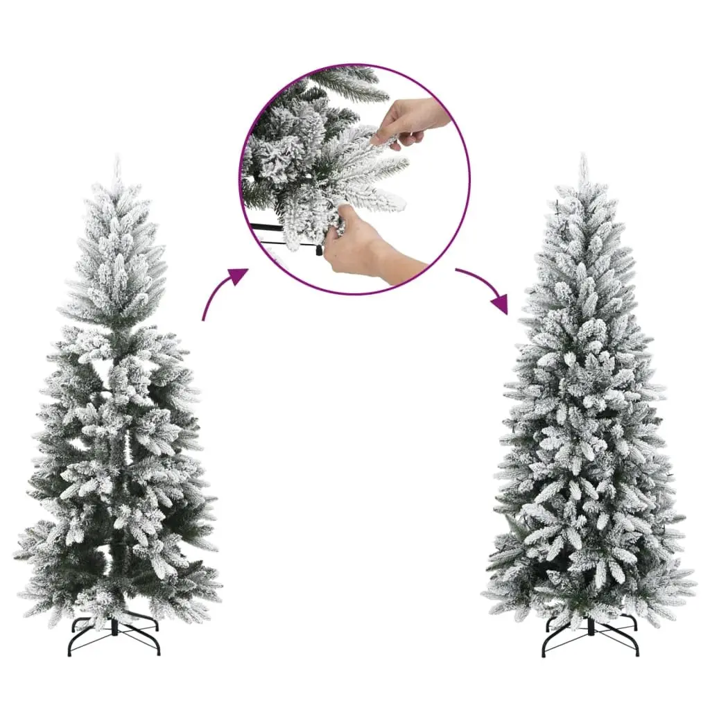 150cm Slim Flocked White Snow Artificial Christmas Tree
