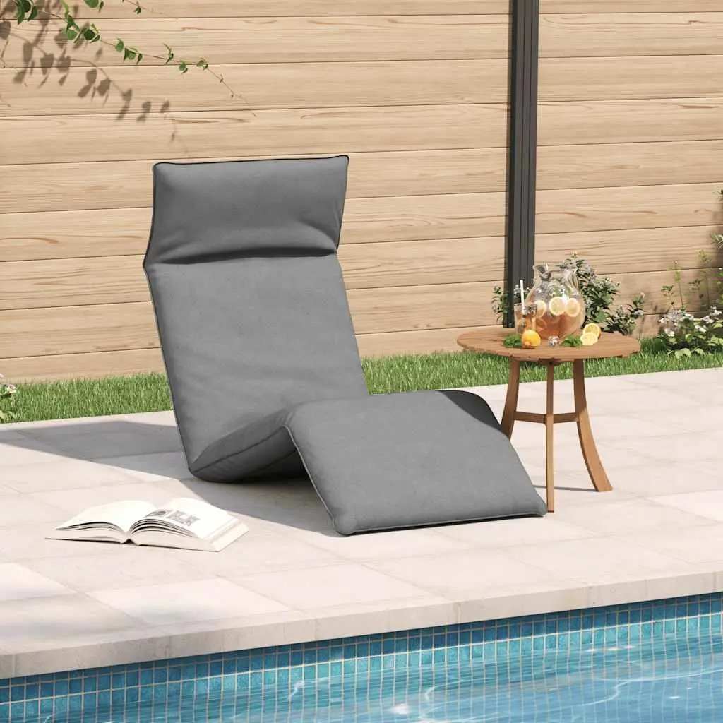 Folding Sun Lounger Outdoor Garden Beach Chair Grey 5 Positions
