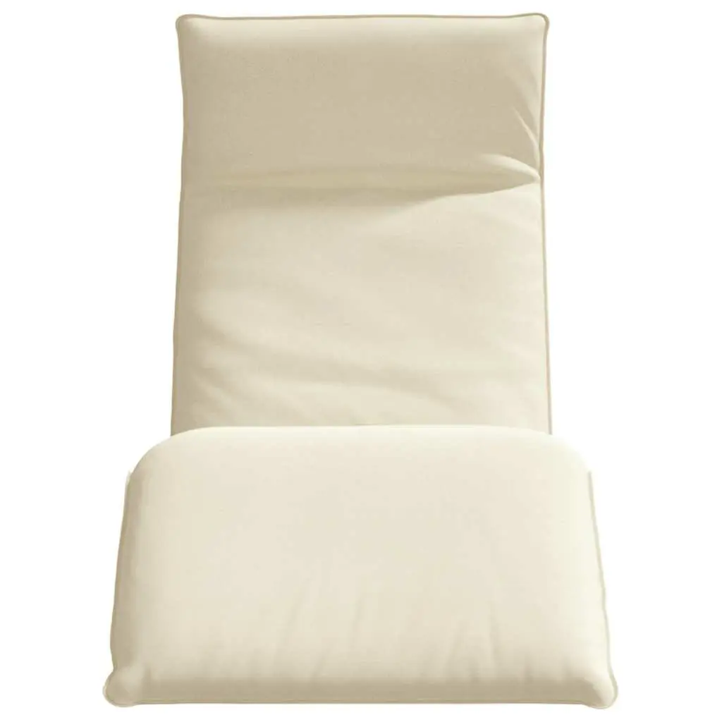 Folding Sun Lounger Chair Outdoor Garden Beach Cream 5 Position
