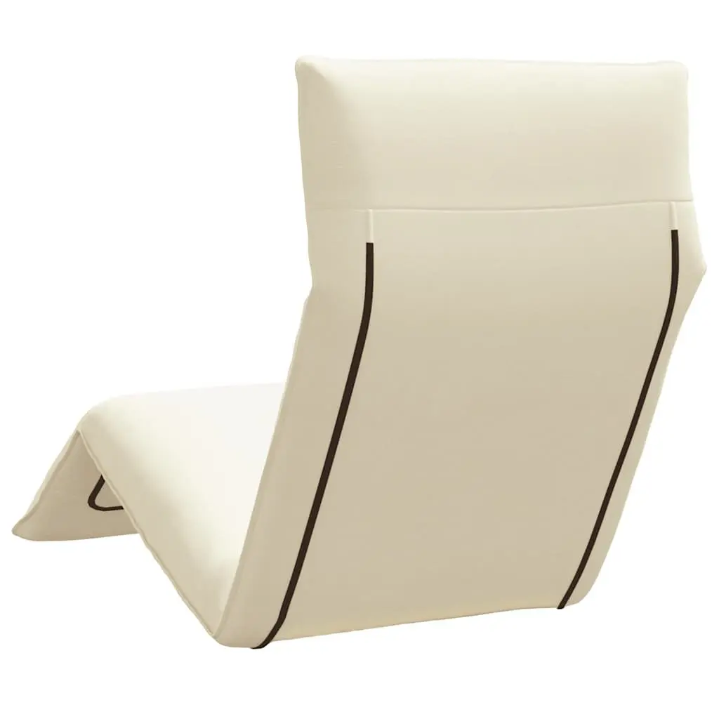 Folding Sun Lounger Chair Outdoor Garden Beach Cream 5 Position