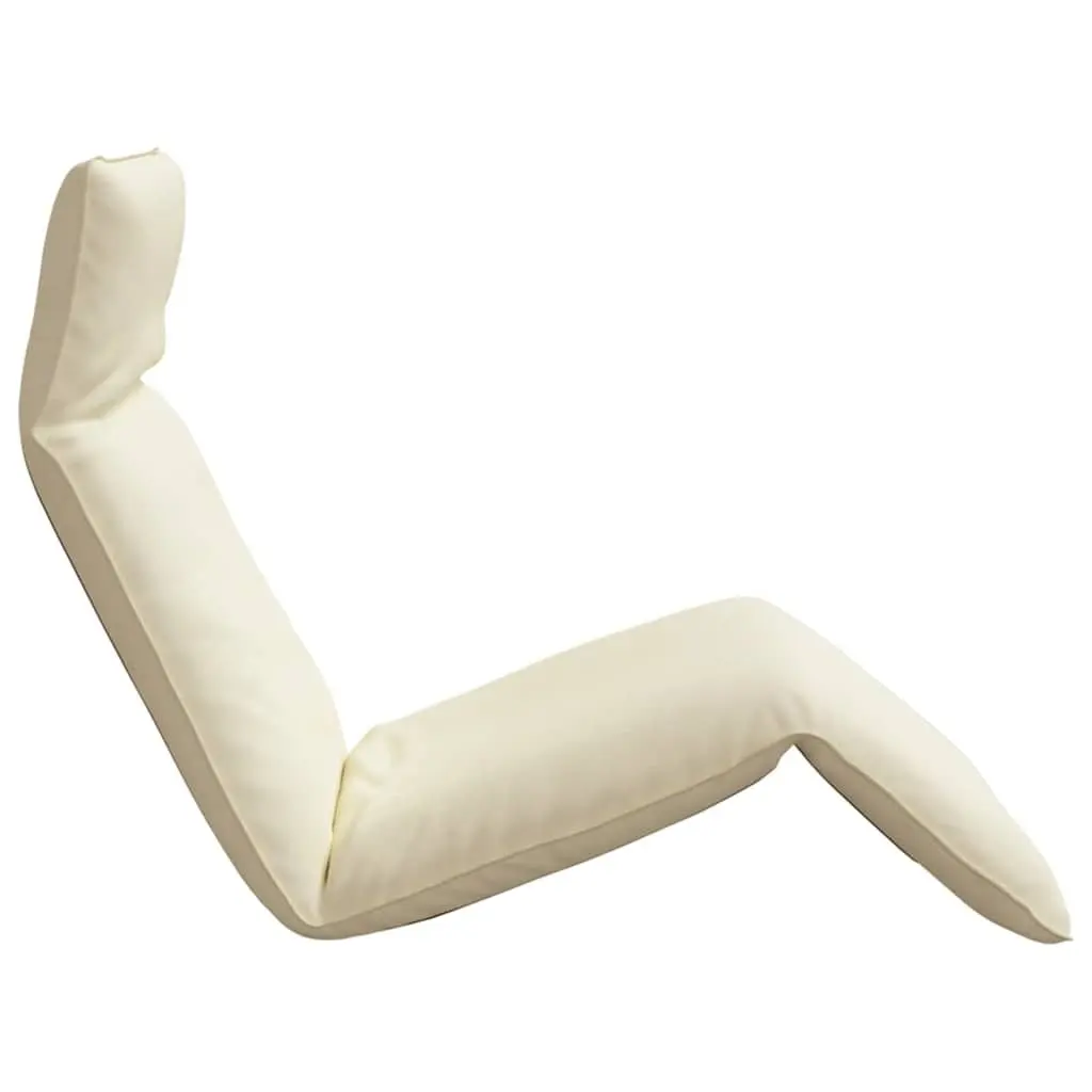 Folding Sun Lounger Chair Outdoor Garden Beach Cream 5 Position