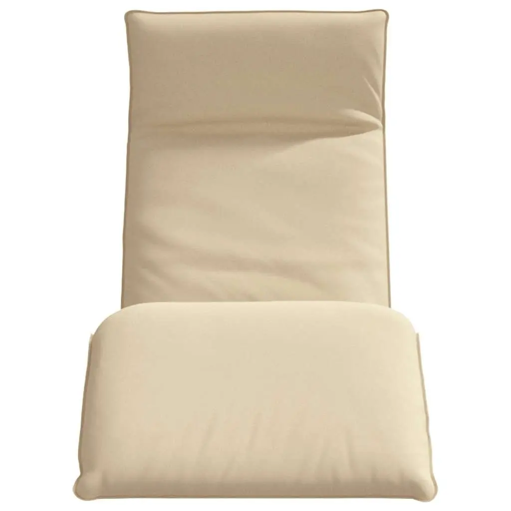 Folding Sun Lounger Beige Reclining Beach Garden Chair Outdoor Seating