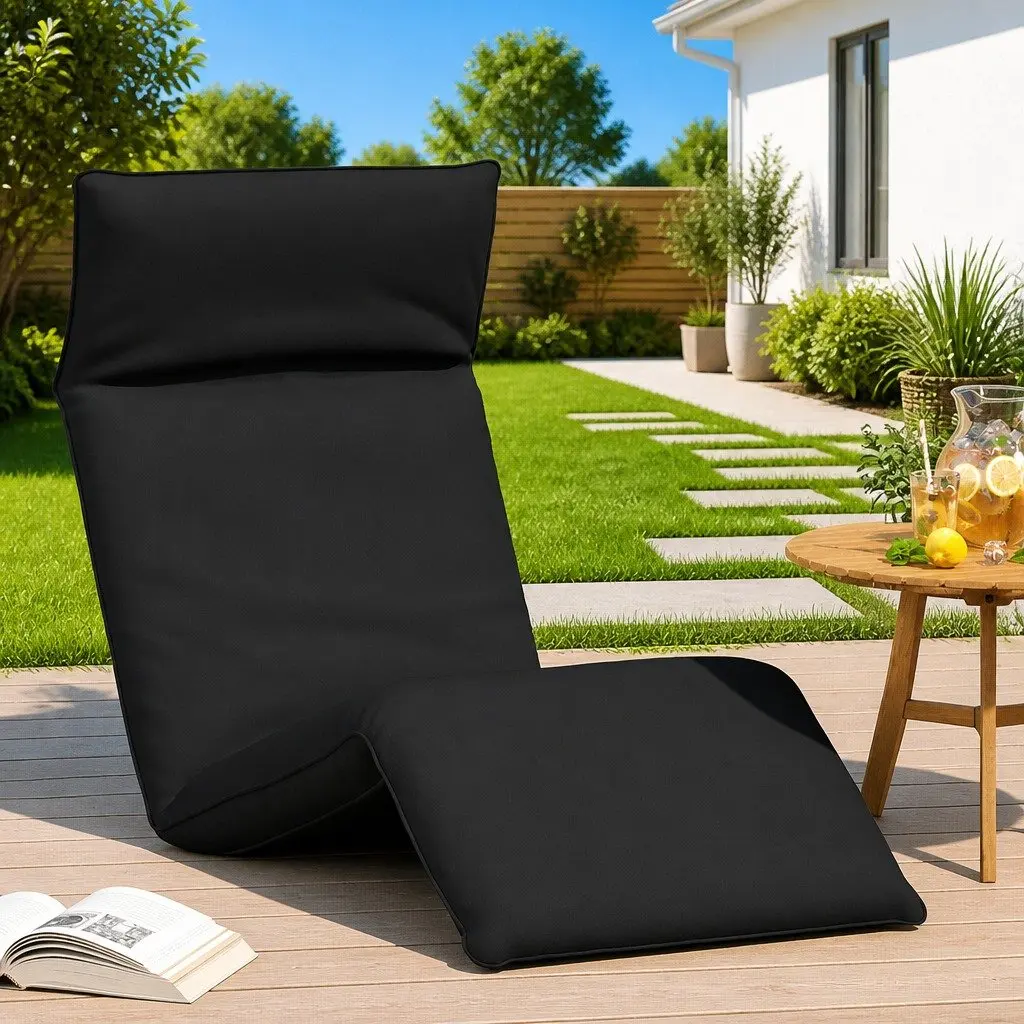 5-Position Folding Sun Lounger with Metal Frame