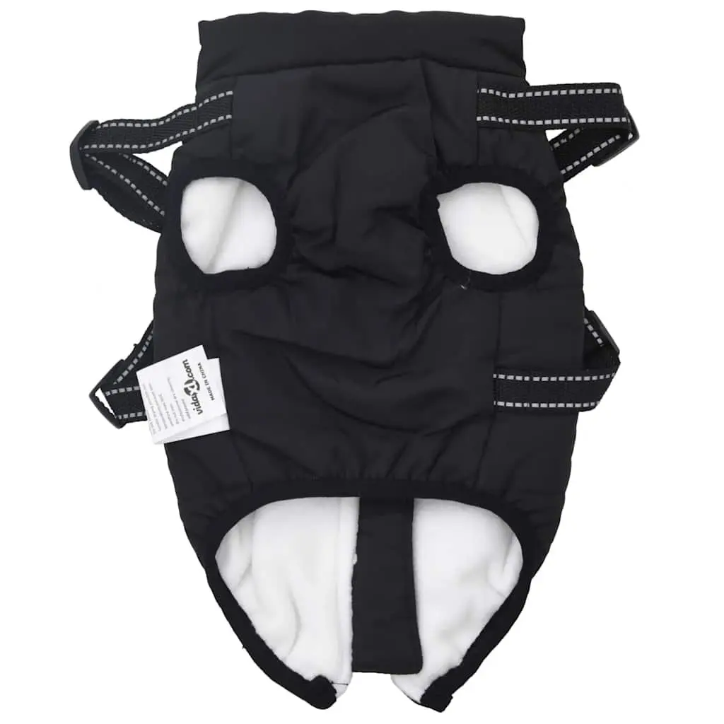 Dog Coat with Built-in Harness Waterproof Reflective Winter Jacket XL Black