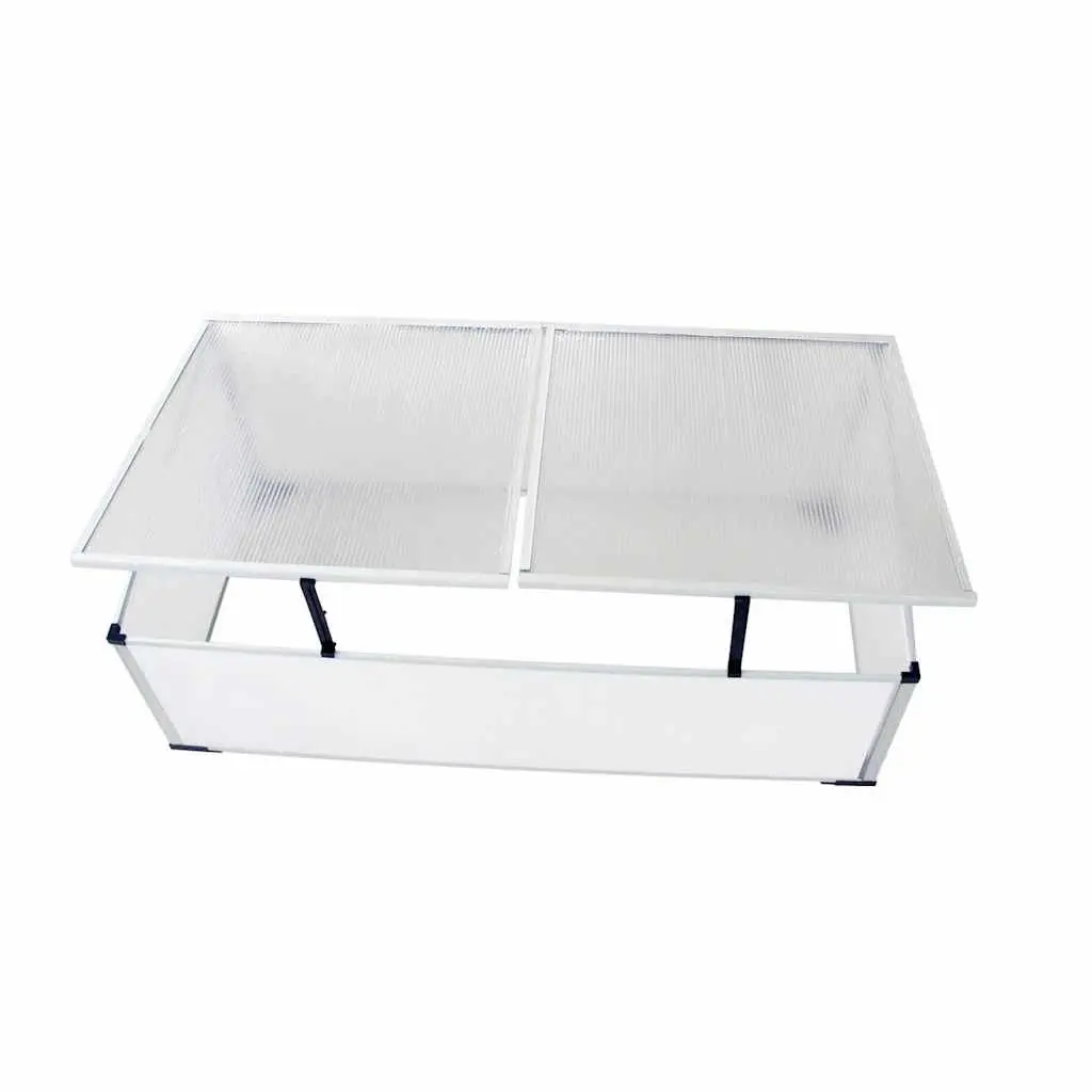 Cold Frame Greenhouse 2 Lids Polycarbonate Mini Garden Plant Protection