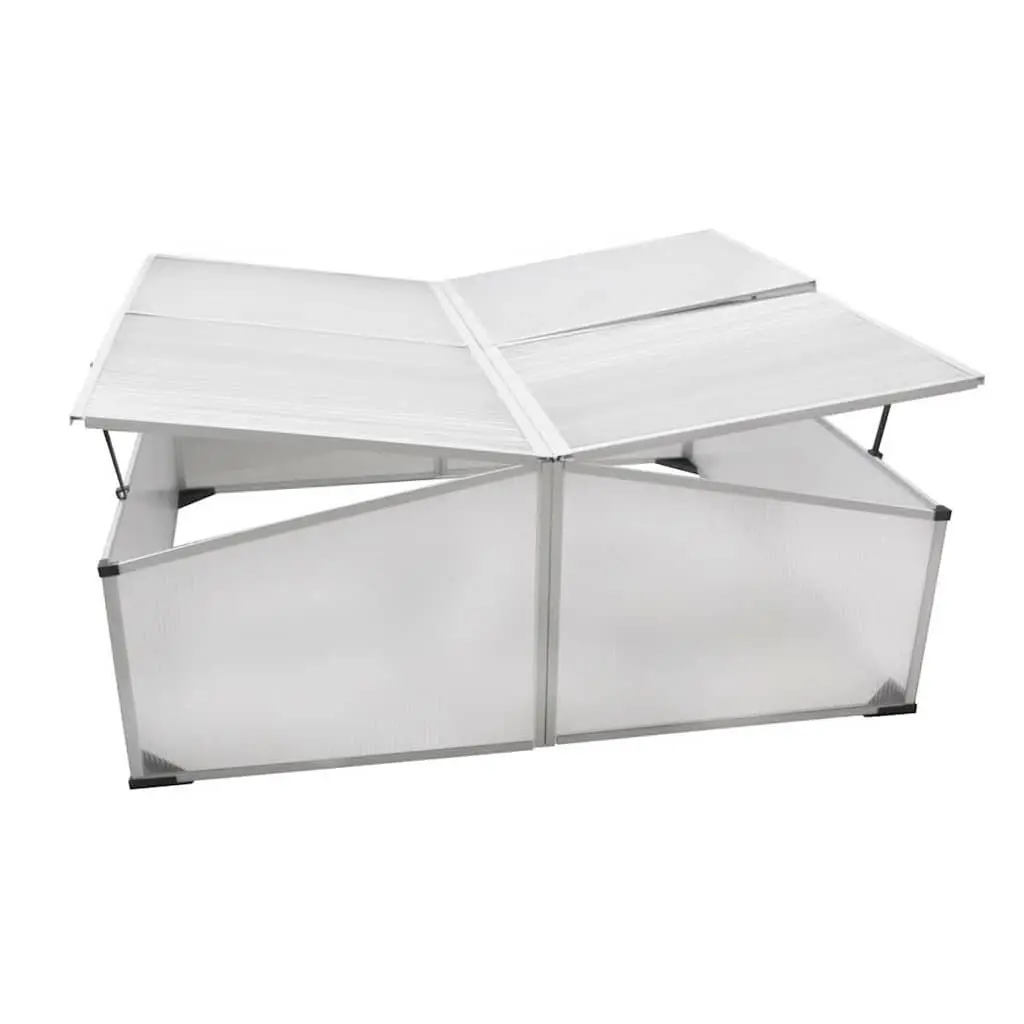 Cold Frame Greenhouse 4 Lids 108x41x110cm Polycarbonate Garden Growing