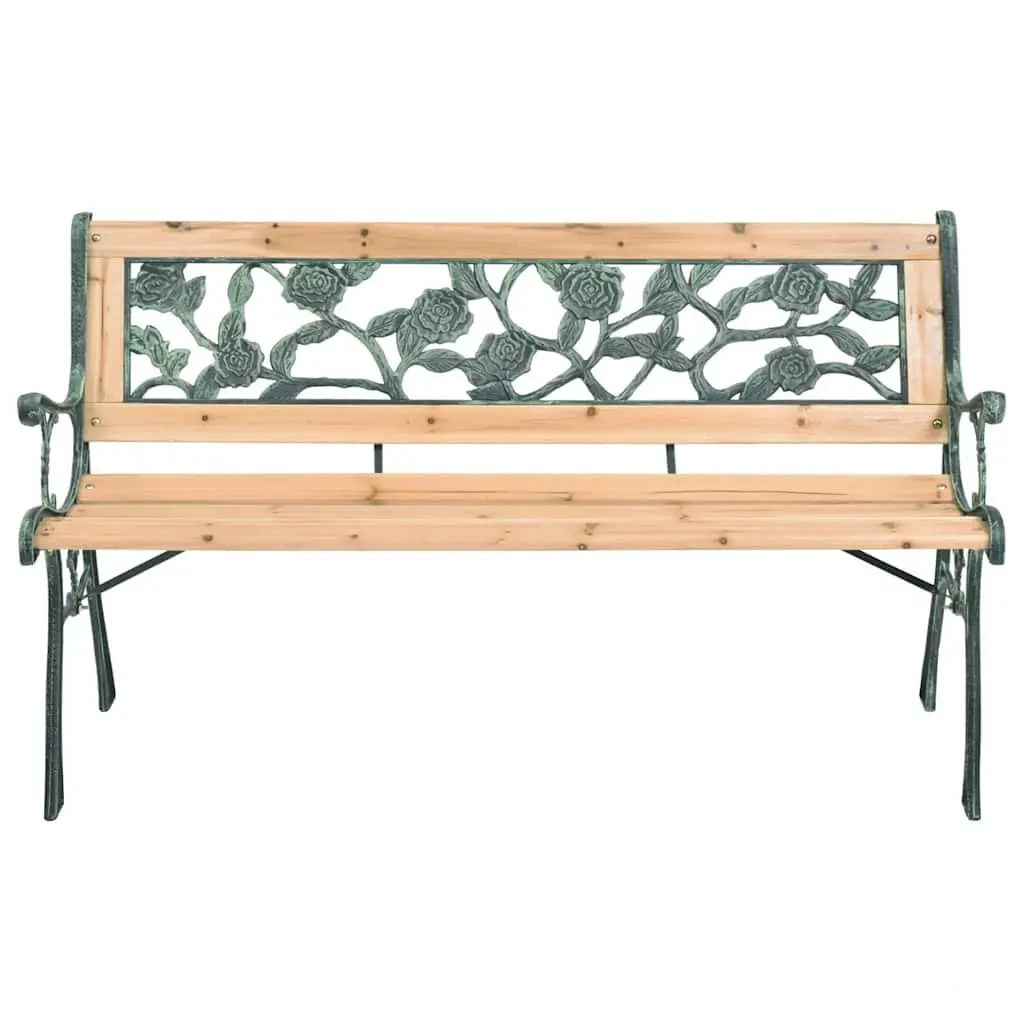 Garden Bench Outdoor Seating 122cm Brown Decorative Wooden Frame Backrest