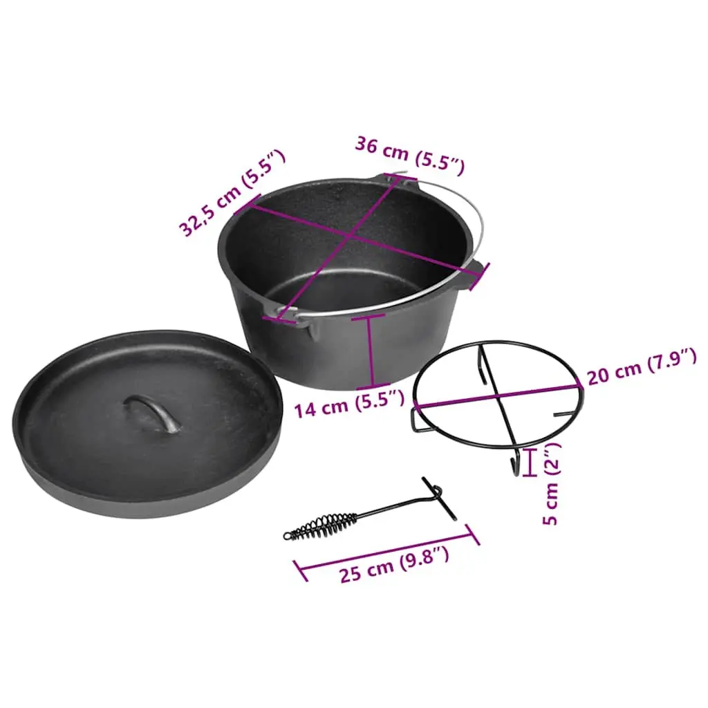 Dutch Oven Cooking Pot 9QT for Camping Outdoor Cooking
