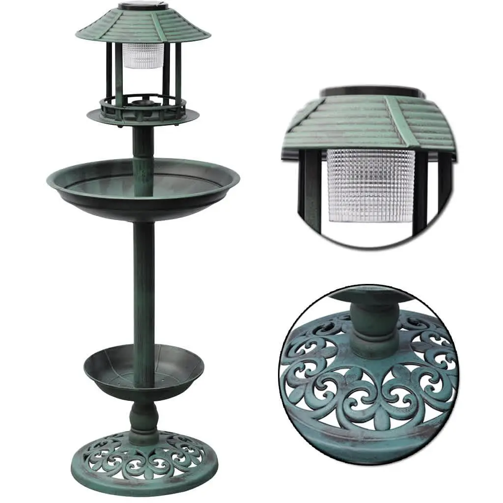 Bird Bath and Feeder for Garden Patio Balcony Green