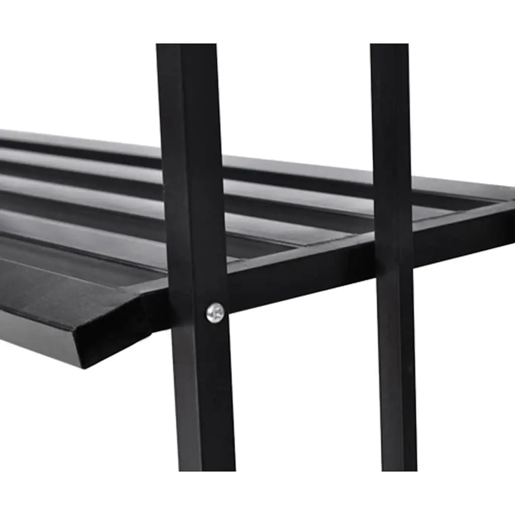 Black Garden Arch with Bench Seating