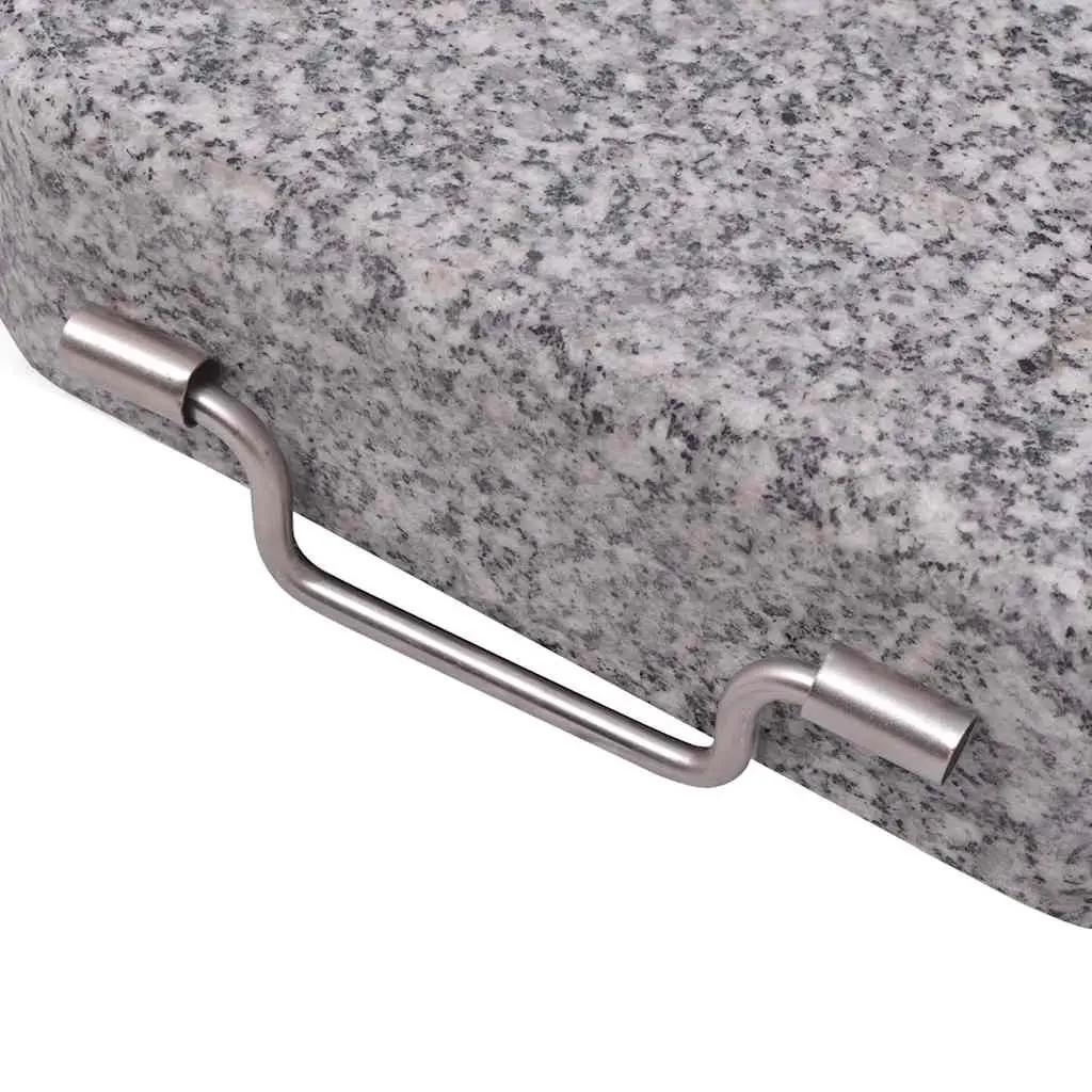 Parasol Stand 45cm Grey Outdoor Umbrella Base Granite Stainless Steel