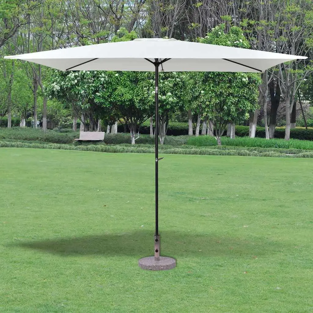 Parasol Stand 45cm Grey Outdoor Umbrella Base Granite Stainless Steel