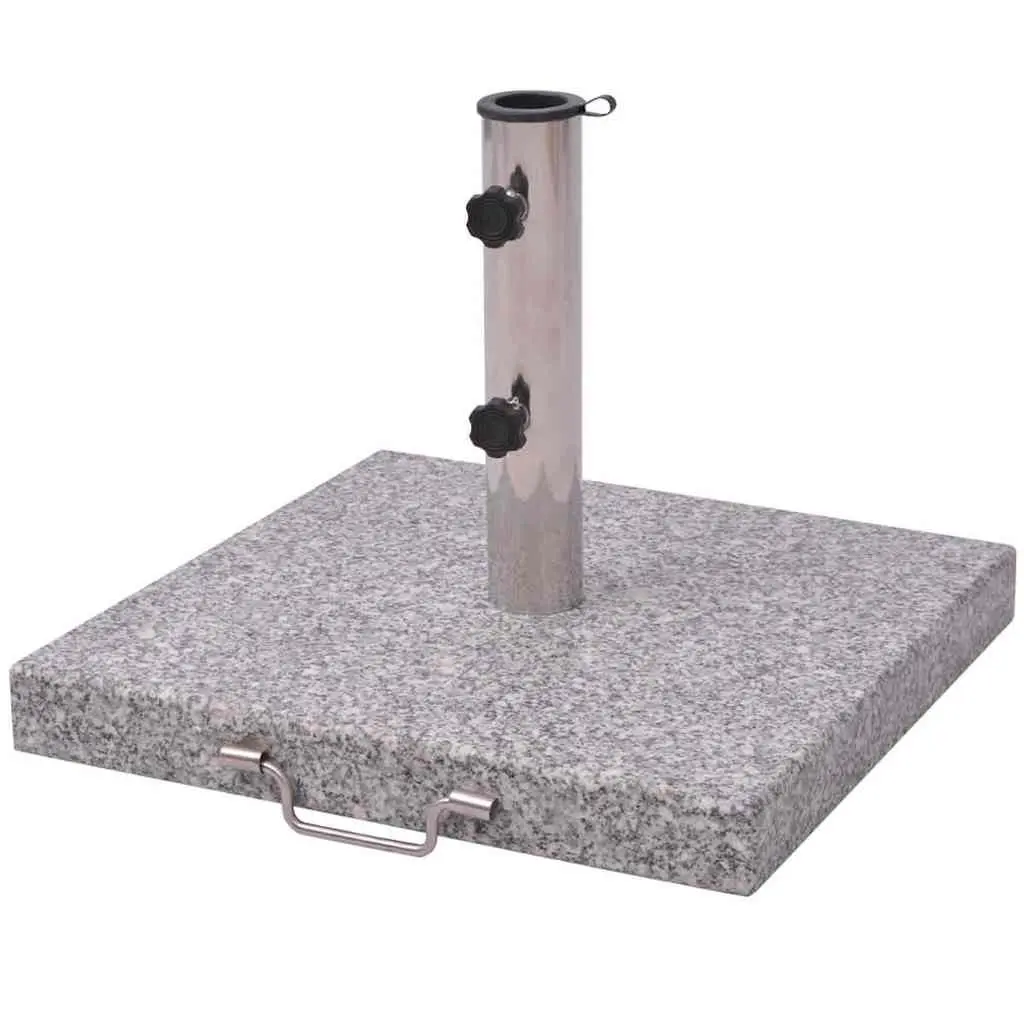 Parasol Stand 45cm Grey Outdoor Umbrella Base Stainless Steel Granite