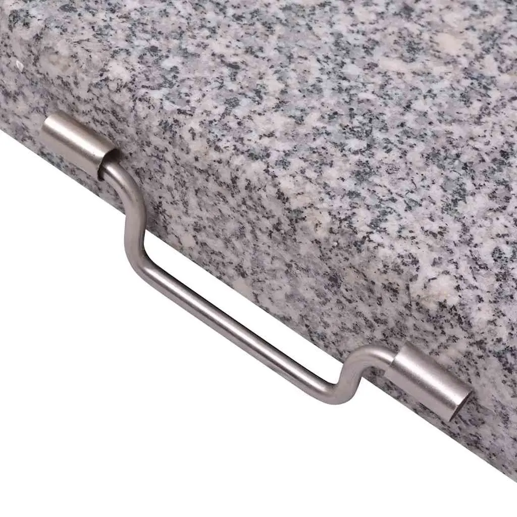 Parasol Stand 45cm Grey Outdoor Umbrella Base Stainless Steel Granite