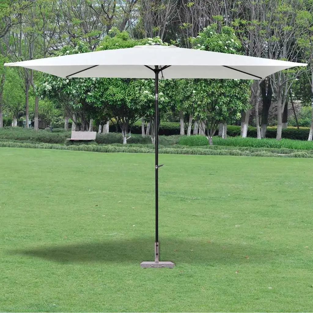 Parasol Stand 45cm Grey Outdoor Umbrella Base Stainless Steel Granite