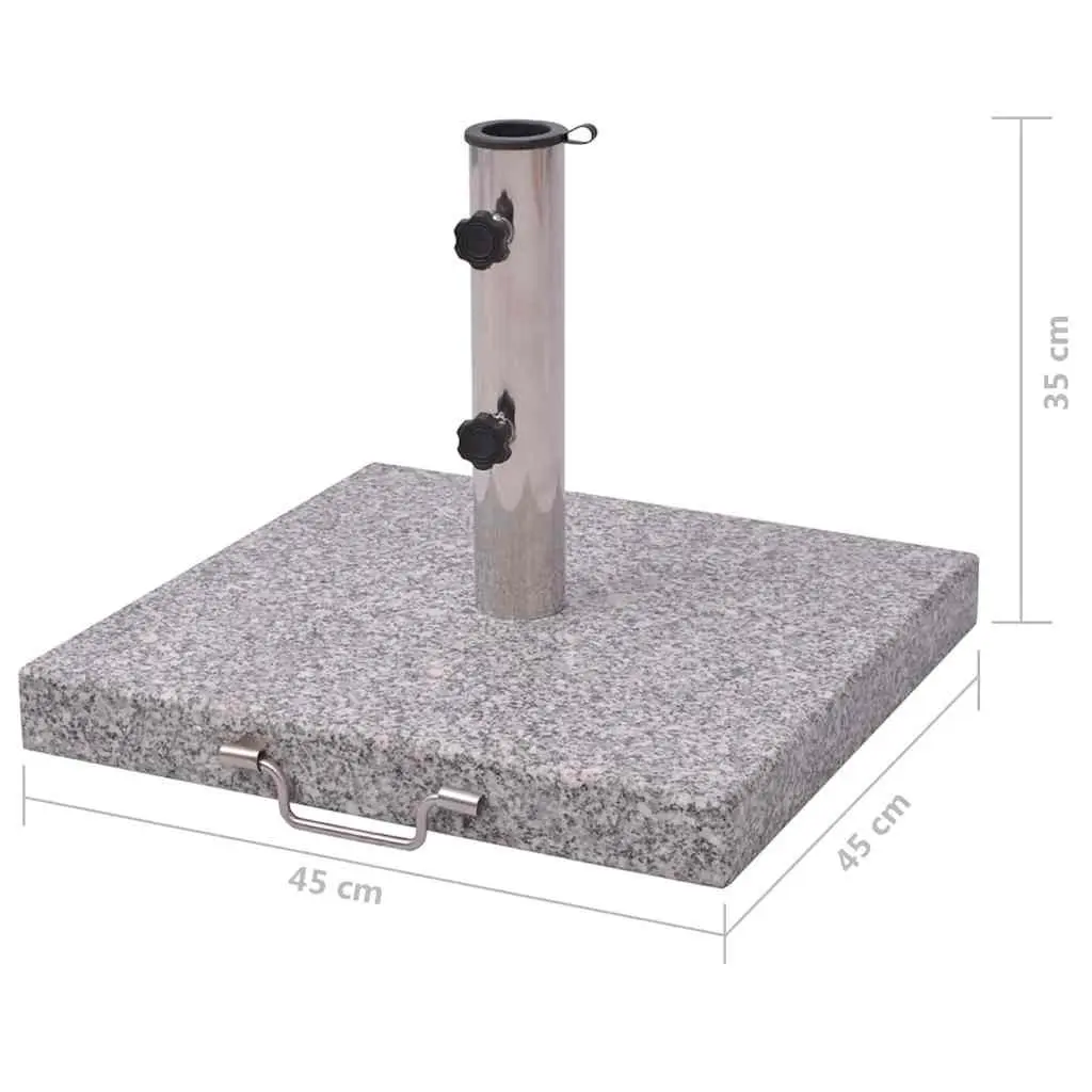Parasol Stand 45cm Grey Outdoor Umbrella Base Stainless Steel Granite