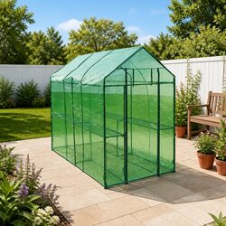 Specifications of the Greenhouse: Steel Frame, Green Cover