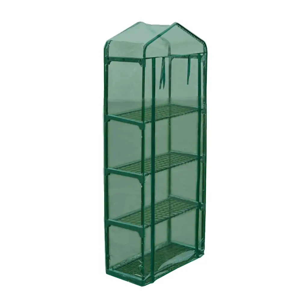 Greenhouse for Garden Use 69 x 32 x 160 cm with 4 Shelves Portable Green Cover