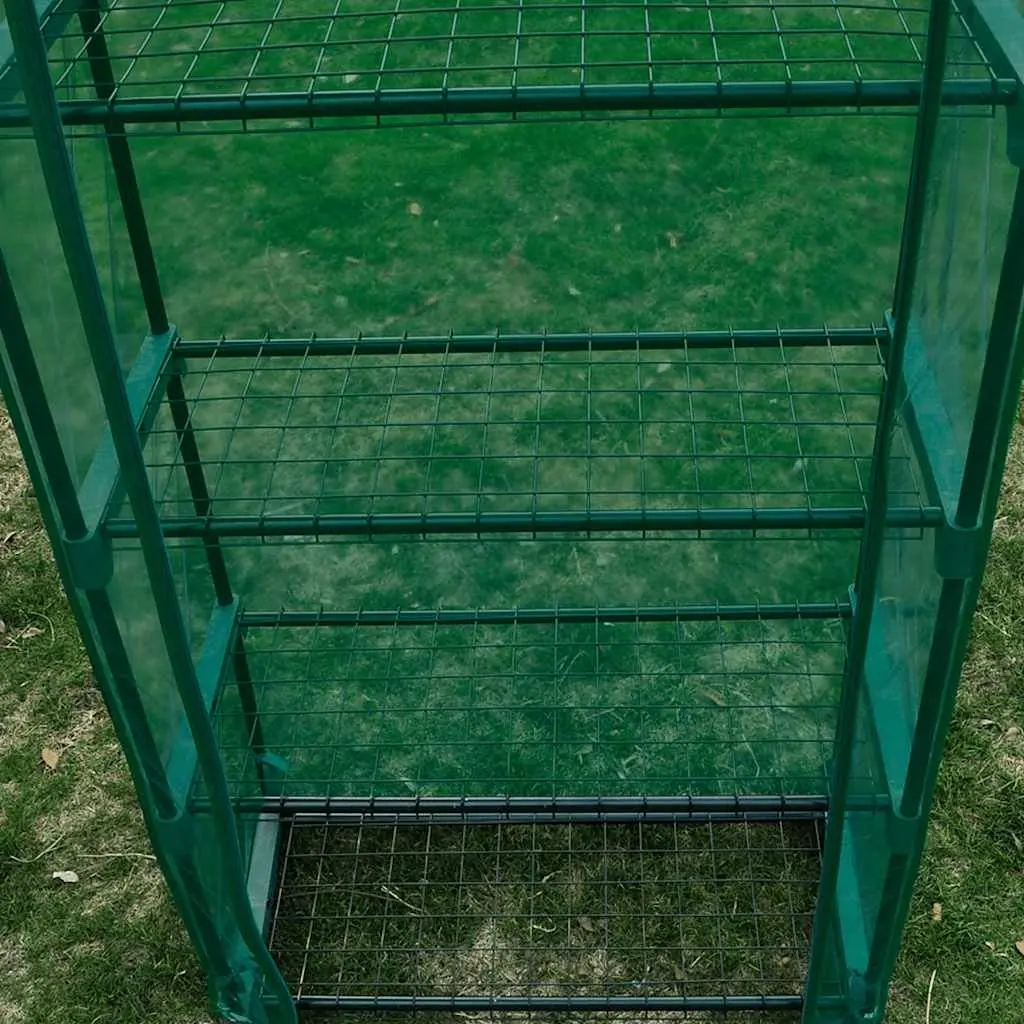 Greenhouse for Garden Use 69 x 32 x 160 cm with 4 Shelves Portable Green Cover