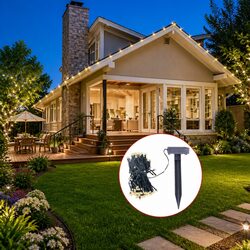 LED Solar String Lights 200 Beads Warm White Outdoor Garden Christmas Decoration