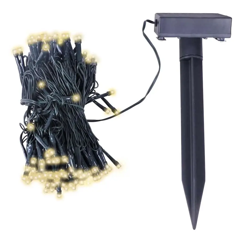 LED Solar String Lights 200 Beads Warm White Outdoor Garden Christmas Decoration