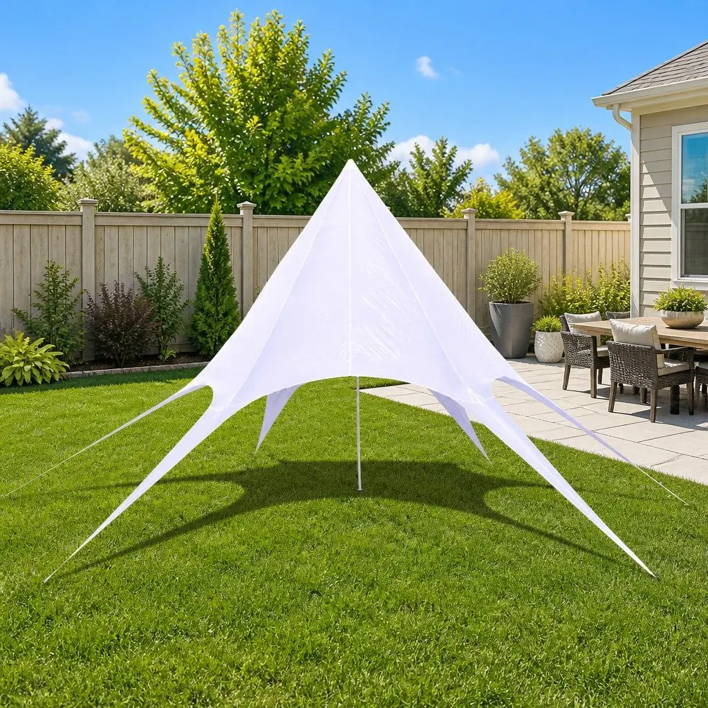 Garden Pavilion Outdoor Canopy Shelter 14m White
