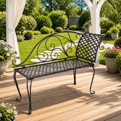 Garden Chaise Lounge - 128 cm Brown Ergonomic Outdoor Chair