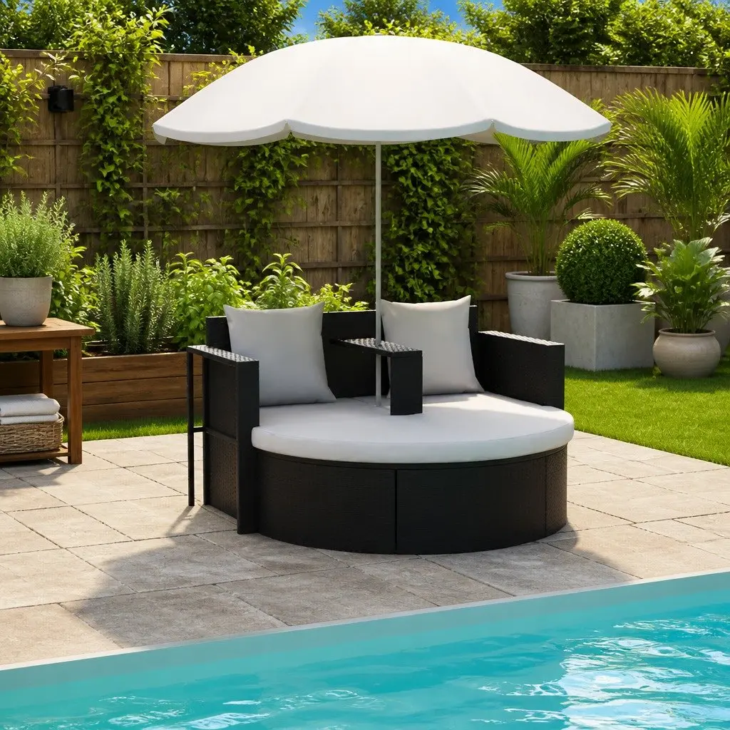 Outdoor Rattan Lounge Bed Set