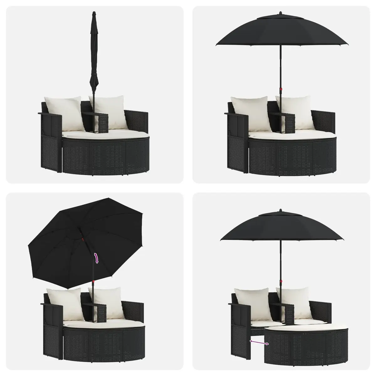 Outdoor Rattan Lounge Bed Set