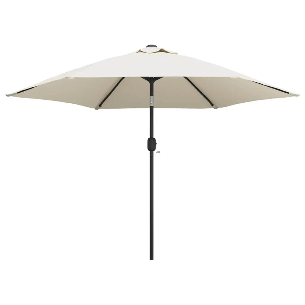 Garden Parasol 3m White Outdoor Sunshade UV Protection Tilt Steel Pole Shade