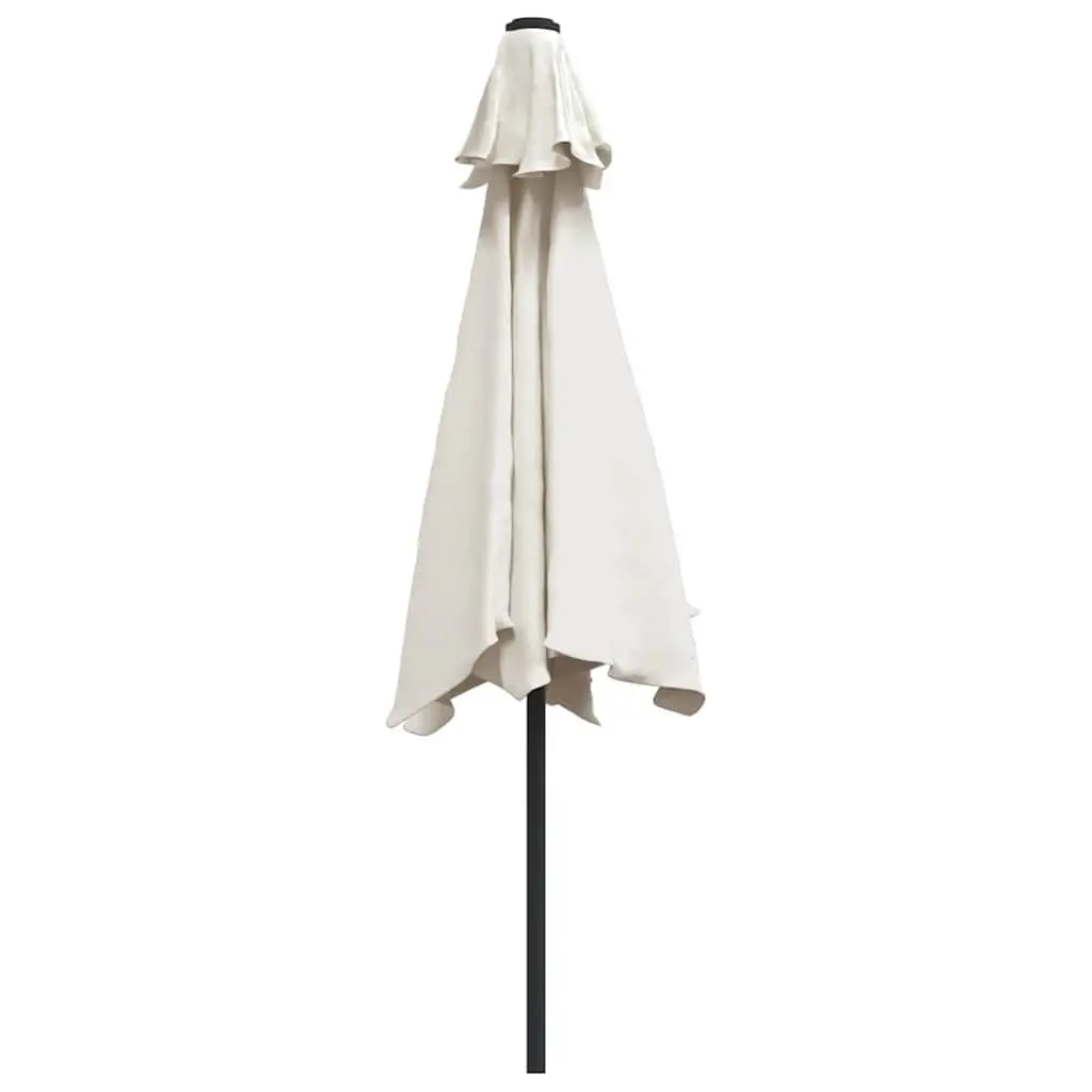 Garden Parasol 3m White Outdoor Sunshade UV Protection Tilt Steel Pole Shade