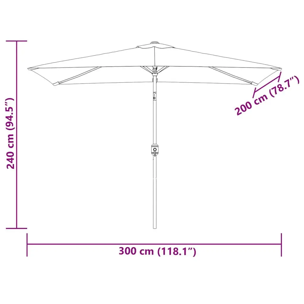Rectangular Garden Parasol 200 x 300 cm