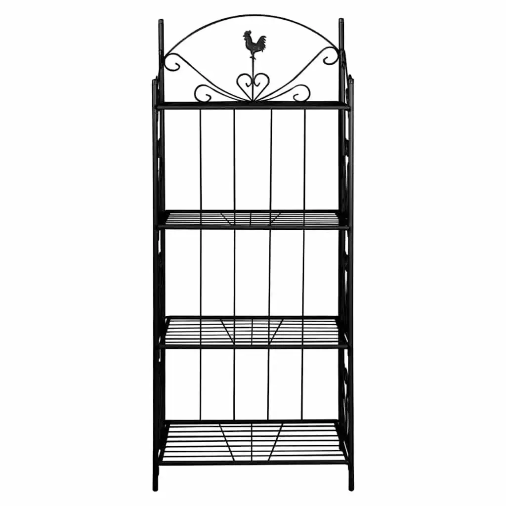 4-Tier Plant Rack Garden Patio Black Display Stand Shelf 153 cm