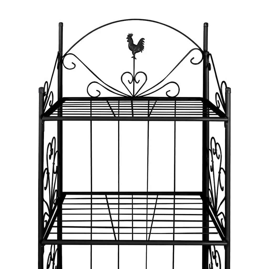 4-Tier Plant Rack Garden Patio Black Display Stand Shelf 153 cm