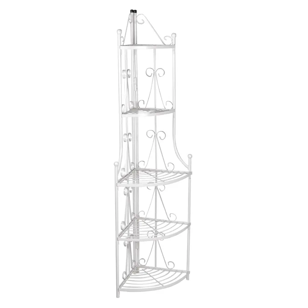 White Corner Plant Rack 5-Tier Indoor Outdoor Display Shelf 160cm Height