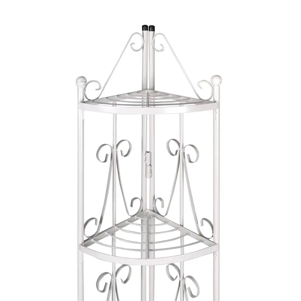 White Corner Plant Rack 5-Tier Indoor Outdoor Display Shelf 160cm Height