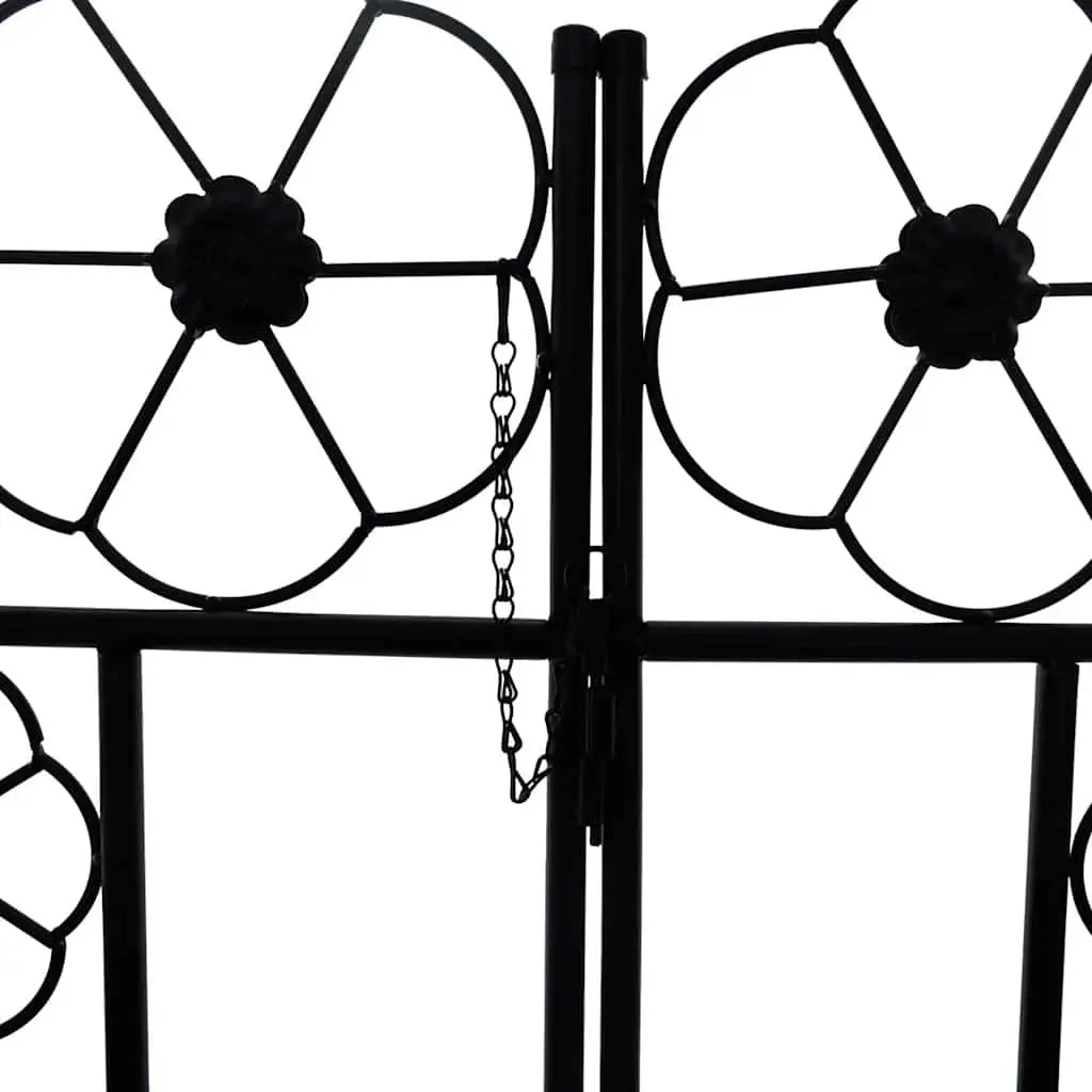 Garden Arch with Door for Outdoor Use Black Iron Size
