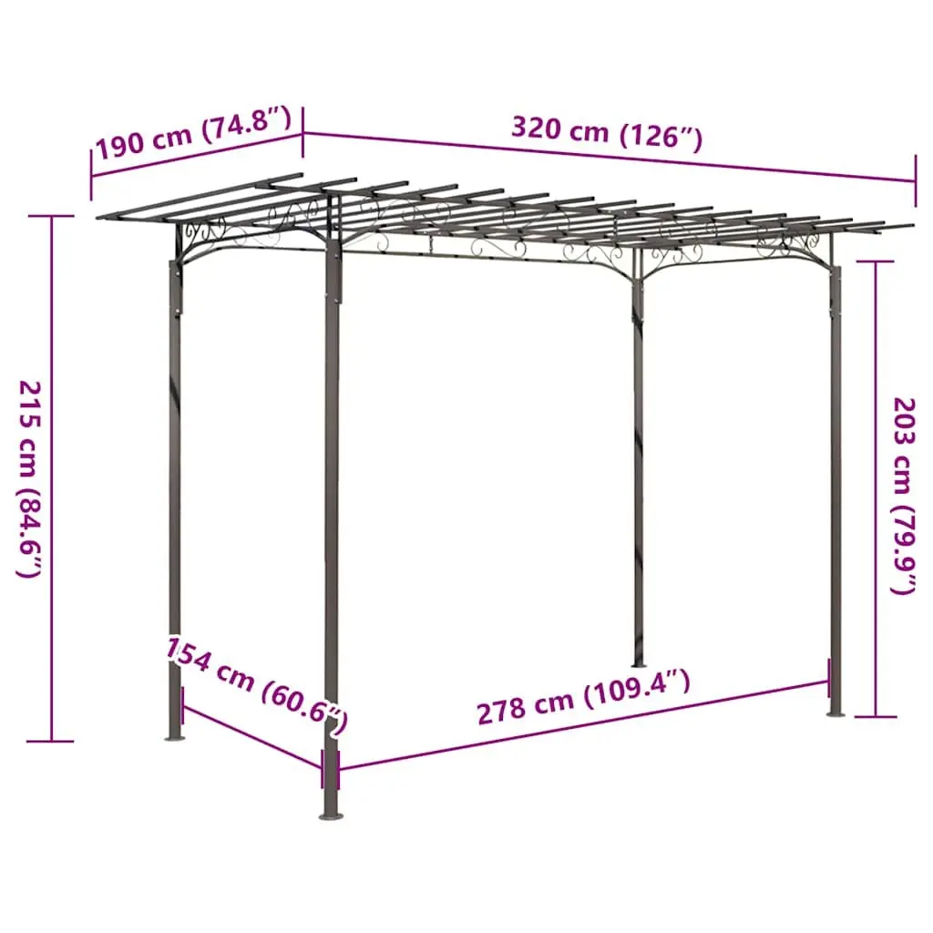 Garden Arbor Rose Arch Outdoor Structure Steel Pavilion Climbing Plants Trellis